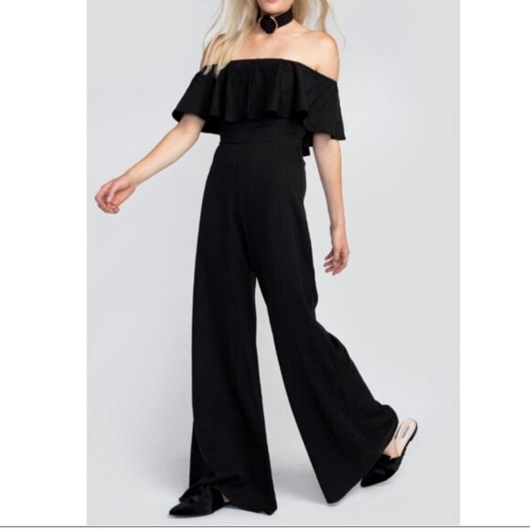 Wildfox Couture Harlow Wide Leg Ruffle Jumpsuit - Picture 2 of 3